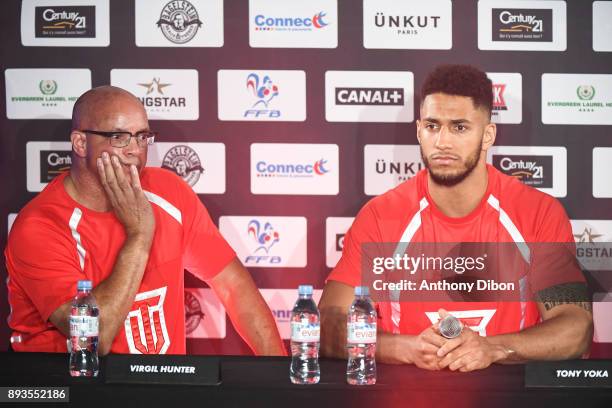 Virgil Hunter and Tony Yoka during press conference ahead the fight against Ali Baghouz on December 15, 2017 in Boulogne-Billancourt, France.