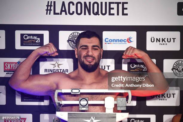 Ali BAGHOUZ during press conference ahead the fight against Ali Baghouz on December 15, 2017 in Boulogne-Billancourt, France.