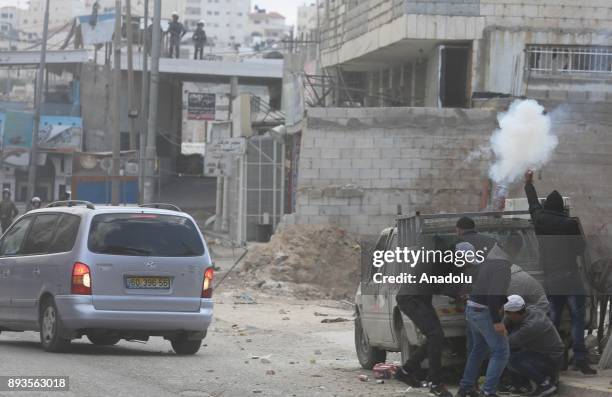 Palestinians clash with Israeli security forces during a protest against U.S. President Donald Trumps announcement to recognize Jerusalem as the...