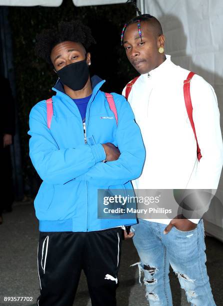 Valente and Miggs of 98KB attend Rostrum Records 2017 holiday party on December 14, 2017 in Los Angeles, California.