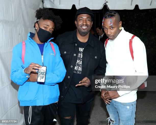 Valente of 89KB, Jason Edmunds and Miggs of 89KB attend Rostrum Records 2017 holiday party on December 14, 2017 in Los Angeles, California.