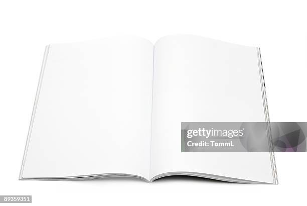 blank / empty magazine page - blank magazine ad stockfoto's en -beelden