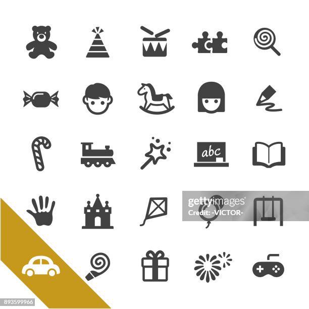 childhood and early education icons - select series - box kite stock illustrations