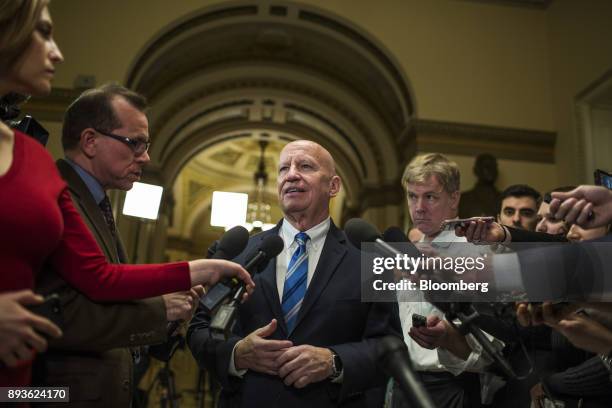 Representative Kevin Brady, a Republican from Texas and chairman of the House Ways and Means Committee, speaks to members of the media after a...