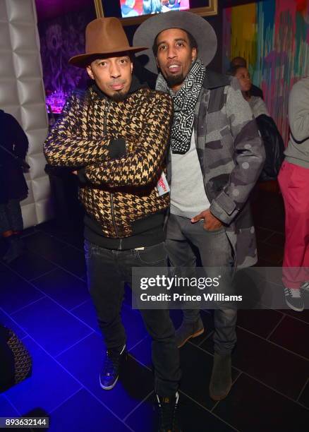 Juan Farmer and Dallas Austin attend the BMI Holiday Party at O2 Lounge on December 14, 2017 in Atlanta, Georgia.