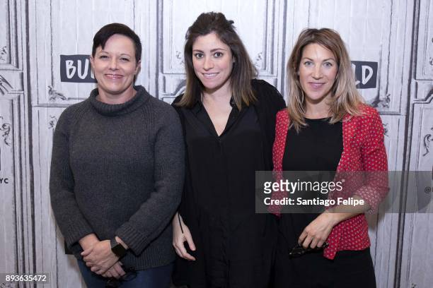 Charity Lee, Carlye Rubin and Katie Green attends Build Presents to discuss "The Family I Had" at Build Studio on December 15, 2017 in New York City.