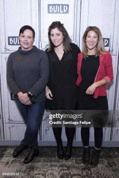 Charity Lee, Carlye Rubin and Katie Green attends Build Presents to discuss "The Family I Had" at Build Studio on December 15, 2017 in New York City.