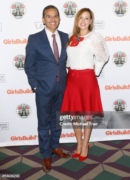 Antonio Villaraigosa and wife, Patricia Govea attend the LA Promise Fund's Girls Build Leadership Summit held at Los Angeles Convention Center on...