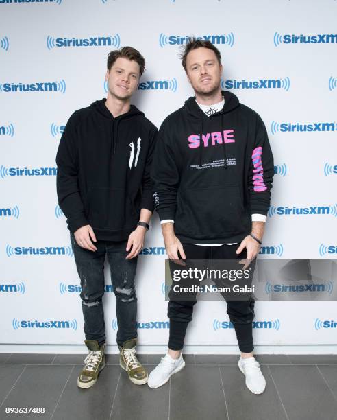 Victor Leicher and Stephan Leicher of DubVision visit the SiriusXM Studios on December 15, 2017 in New York City.