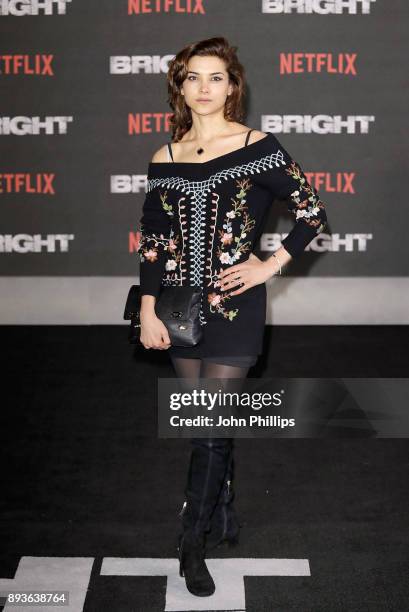 Amber Rose Revah attends the European premiere of 'Bright' held at BFI Southbank on December 15, 2017 in London, England.