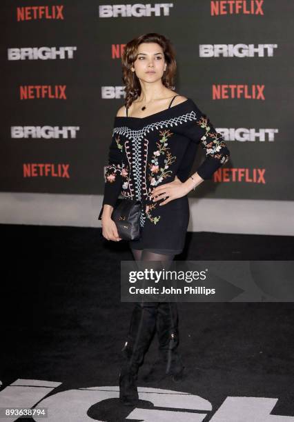 Amber Rose Revah attends the European premiere of 'Bright' held at BFI Southbank on December 15, 2017 in London, England.