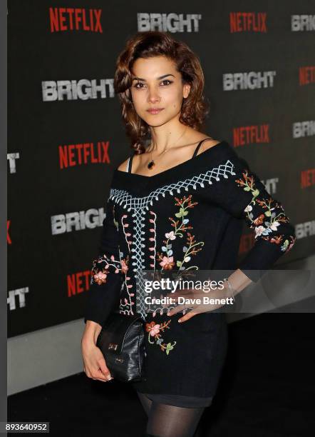 Amber Rose Revah attends the European premiere of "Bright" held at BFI Southbank on December 15, 2017 in London, England.