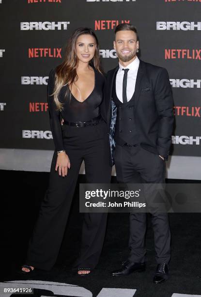 Jessica Shears and Dominic Lever attend the European premiere of 'Bright' held at BFI Southbank on December 15, 2017 in London, England.