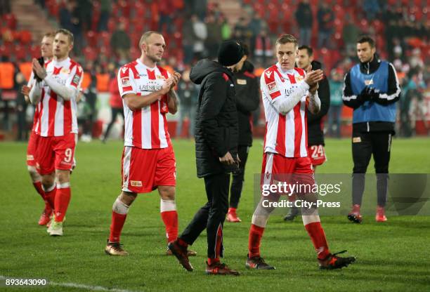 Toni Leistner, Stephan Fuerstner and Felix Kroos of 1 FC Union Berlin during the game between Union Berlin and dem FC Ingolstadt 04 on december 15,...