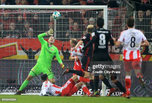 Jakob Busk and Toni Leistner of 1 FC Union Berlin during the game between Union Berlin and dem FC Ingolstadt 04 on december 15, 2017 in Berlin,...