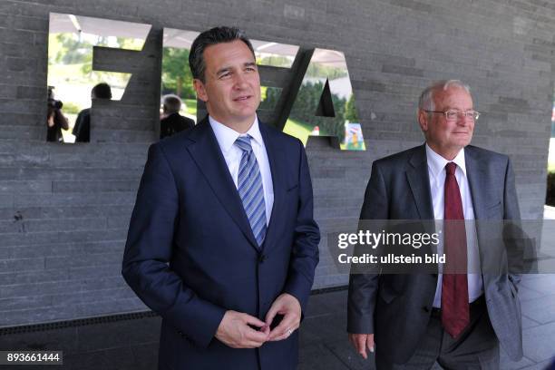 Fussball International FIFA Meeting des FIFA Ethics Committee. Starjurist Michael J. Garcia und Richter Hans-Joachim Eckert