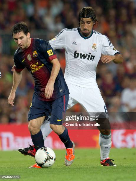 El Clasico Super Cup 2012 FC Barcelona - Real Madrid Lionel Messi gegen Sami Khedira