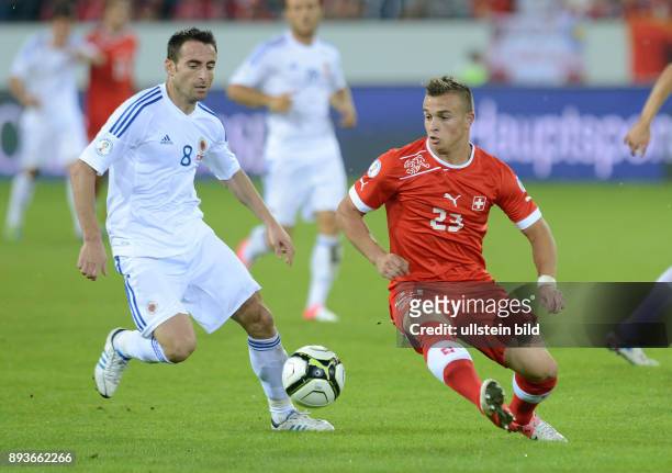 Fußball-Weltmeisterschaft Brasilien 2014, Qualifikation, Gruppe E - Fussball International WM Qualifikation 2014 Schweiz - Albanien Xherdan SHAQIRI...