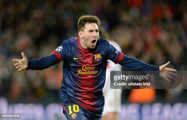 Barcelona - AC Mailand JUBEL; Torschuetze zum 2-0 Lionel Messi