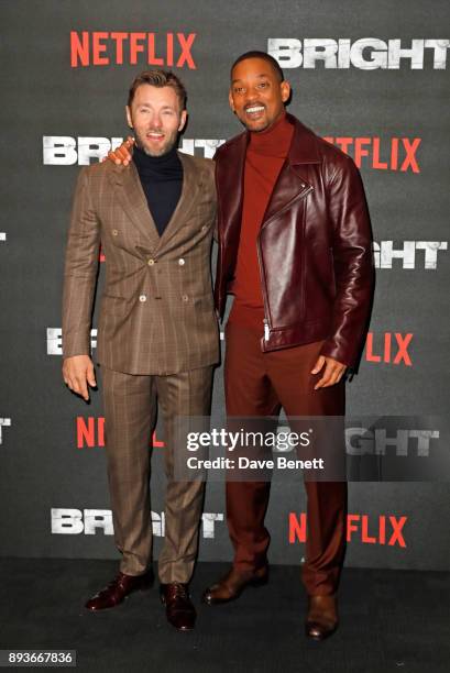 Joel Edgerton and Will Smith attend the European premiere of "Bright" held at BFI Southbank on December 15, 2017 in London, England.