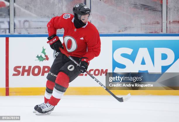 Matt Duchene of the Ottawa Senators skates during a practice session ahead of the Scotiabank NHL100 Classic, at Lansdowne Park on December 15, 2017...