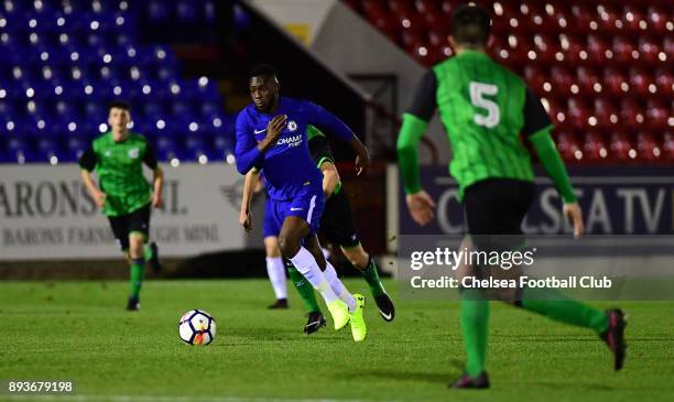 Martell Taylor-Crossdale of Chelsea during the FA Youth Cup match between Chelsea FC and Scunthorpe United on December 15, 2017 in Aldershot, England.