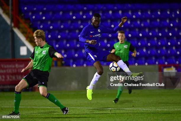 Martell Taylor-Crossdale of Chelsea during the FA Youth Cup match between Chelsea FC and Scunthorpe United on December 15, 2017 in Aldershot, England.