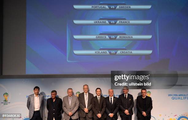 Fussball International 2014 FIFA World Cup Preliminary Comptition European Zone Playoff Draw Uebersicht der Relegations Paarungen: Portugal vs...