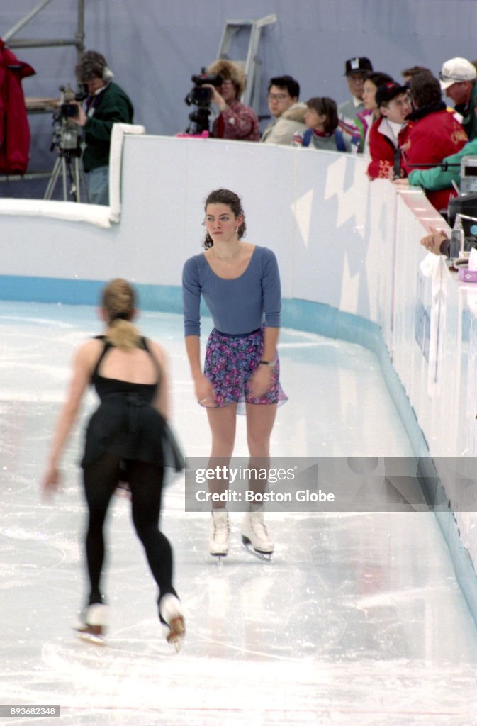 Tonye Harding U.S.A. figure skaters Nancy Kerrigan, right, and Tonya Harding skate ...