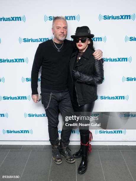 John Fryer and Anjela Piccard visit the SiriusXM Studios on December 15, 2017 in New York City.