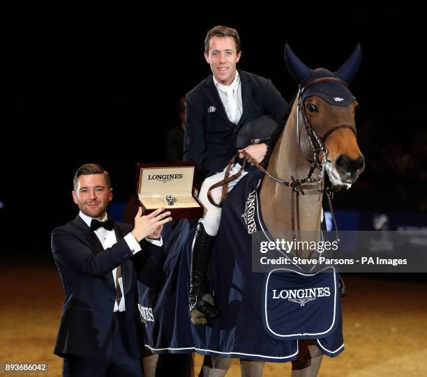 Holland's Maikel Van der Vleuten riding VDL Groep Arera C wins the Christmas Cracker during day four of the London International Horse Show at London...