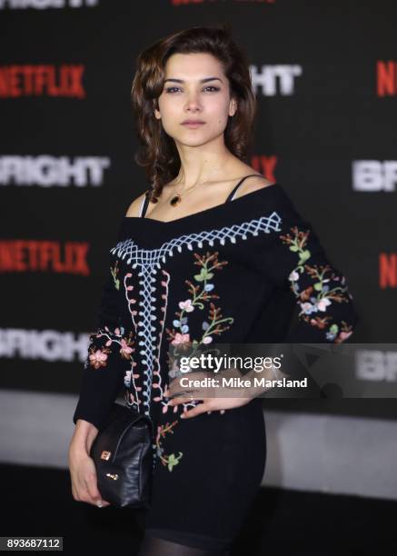 Amber Rose Revah attends the European premiere of 'Bright' held at BFI Southbank on December 15, 2017 in London, England.