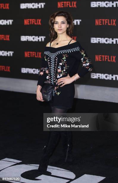 Amber Rose Revah attends the European premiere of 'Bright' held at BFI Southbank on December 15, 2017 in London, England.