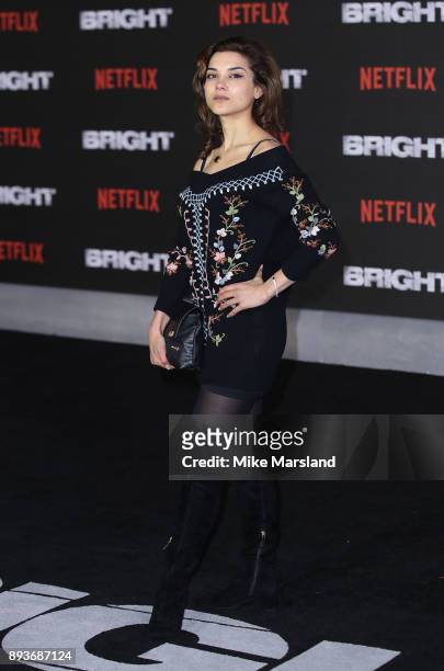 Amber Rose Revah attends the European premiere of 'Bright' held at BFI Southbank on December 15, 2017 in London, England.