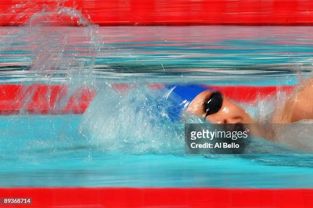 David Davies of Great Britain competes in the Men's 800m Freestyle Heats during the 13th FINA World Championships at the Stadio del Nuoto on July 28,...