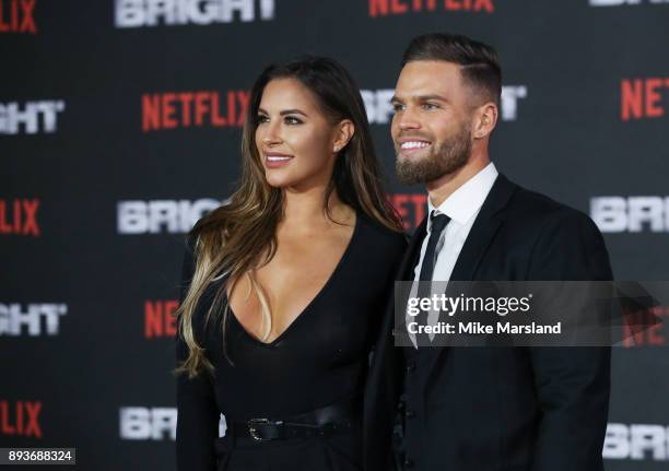 Jessica Shears and Dominic Lever attend the European premiere of 'Bright' held at BFI Southbank on December 15, 2017 in London, England.