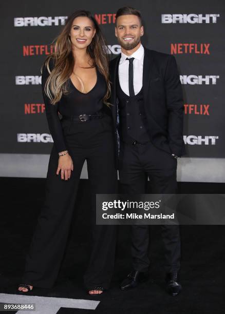 Jessica Shears and Dominic Lever attend the European premiere of 'Bright' held at BFI Southbank on December 15, 2017 in London, England.