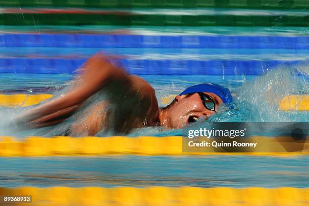 David Davies of Great Britain competes in the Men's 800m Freestyle Heats during the 13th FINA World Championships at the Stadio del Nuoto on July 28,...