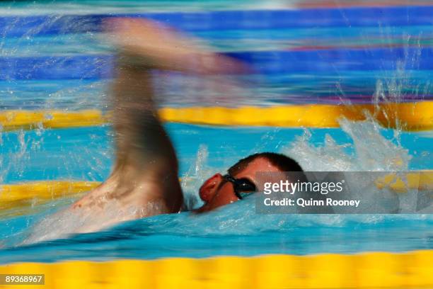 Ryan Cochrane of Canada competes in the Men's 800m Freestyle Heats during the 13th FINA World Championships at the Stadio del Nuoto on July 28, 2009...