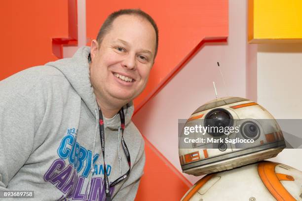 On-Air Personality Paul Cubby Bryant and BB-8 visits KTU at iHeart Radio on December 15, 2017 in New York City.