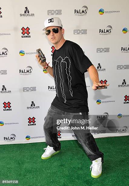 Skateboarder Rob Dyrdek attends Ryan Sheckler's X Games Celebrity Skins Classic at the Cota de Caza Golf & Racquet Club on July 27, 2009 in Coto De...