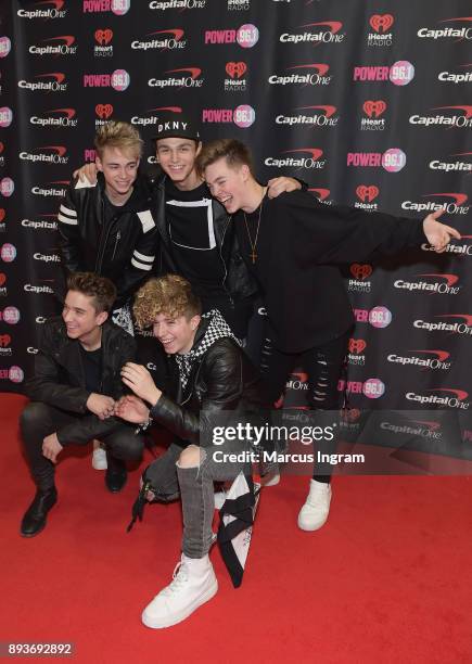 Corbyn Besson, Jonah Marais, Jack Avery, Daniel Seavey and Zach Herron of Why Don't We attend Power 96.1s Jingle Ball 2017 Presented by Capital One...