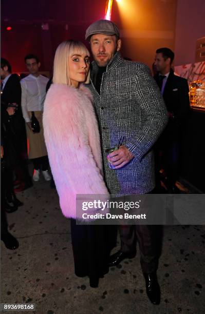 Noomi Rapace and Joel Edgerton attend the European premiere after party for "Bright" held at The Bankside Vaults on December 15, 2017 in London,...