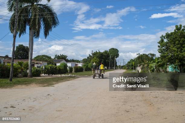 Main Street with horse and cart on November 9, 2017 in Herradura, Cuba.