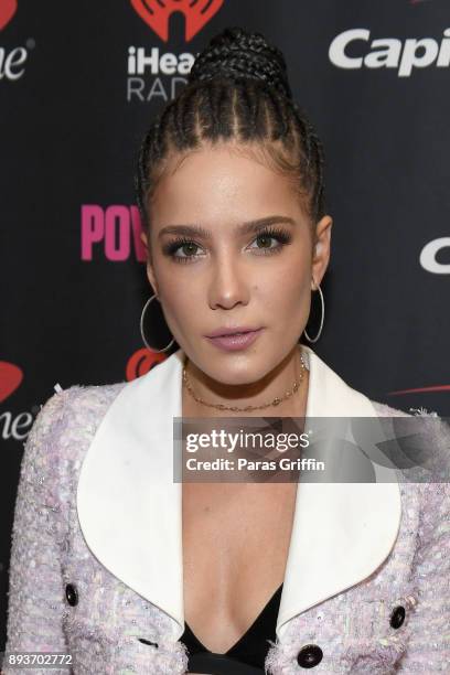 Halsey attends Power 96.1s Jingle Ball 2017 Presented by Capital One at Philips Arena on December 15, 2017 in Atlanta, Georgia.