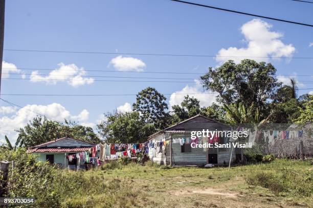 Farmhouse with laudry drying on the line on November 8, 2017 in Vinales, Cuba.