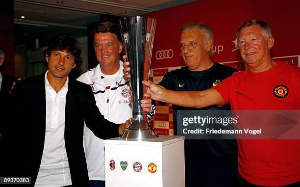 Head coach of AC Milan Leonardo, head coach of Bayern Louis van Gaal, head coach of Boca Juniors Alfio Basile and head coach of Manchester United Sir...
