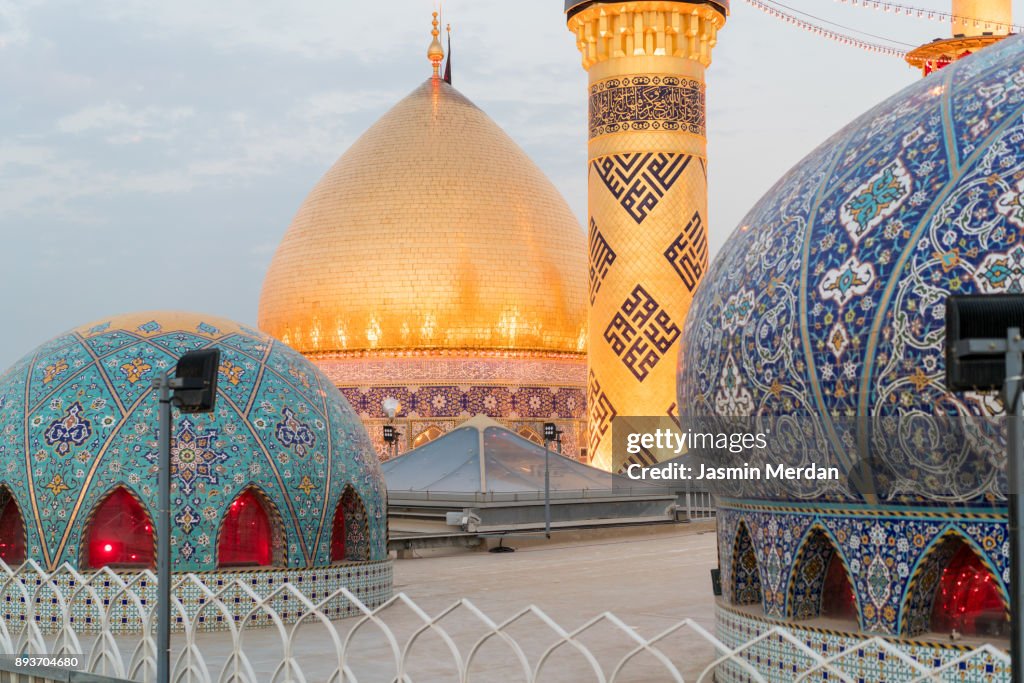 Beautiful mosque with golden minarets