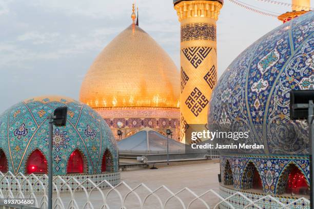 beautiful mosque with golden minarets - najaf stock pictures, royalty-free photos & images