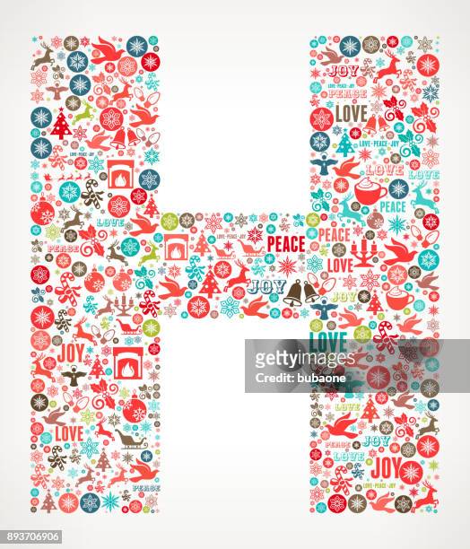 letter h chrismas holiday celebration vector icon pattern - candy cane circle stock illustrations